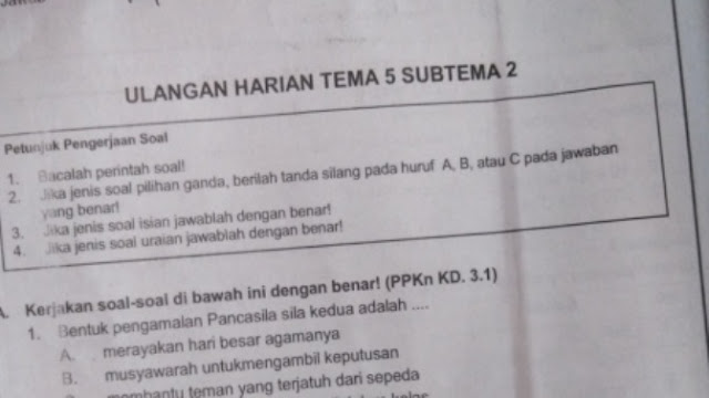 Soal Ulangan Harian K 13 Kelas 2 Tema 5 Subtema 2 Jihan Plasma
