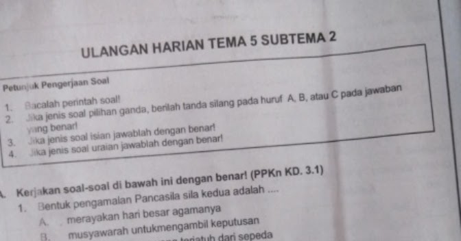 Soal Ulangan Harian K 13 Kelas 2 Tema 5 Subtema 2 Sekolahdasar Net Soal Ulangan Harian K 13 Kelas 2 Tema 5 Subtema 2 Sekolahdasar Net