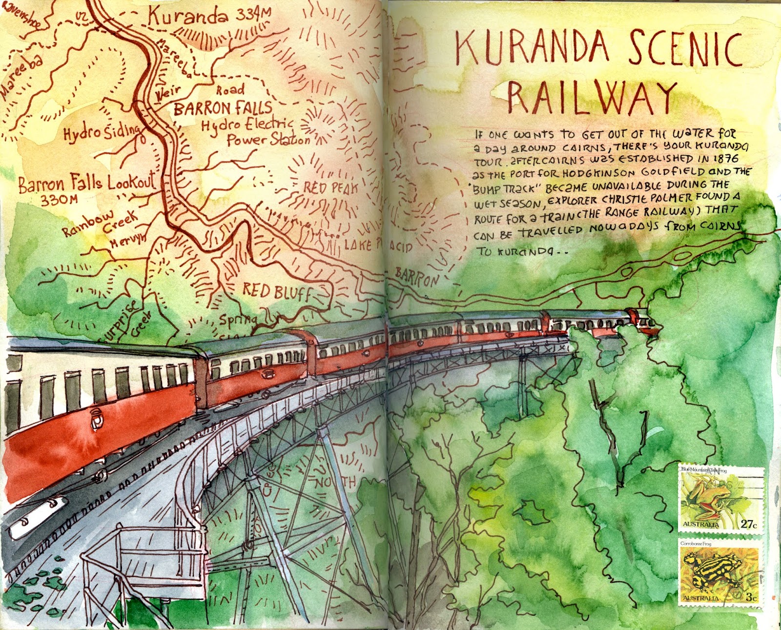 Kuranda Scenic Railway Map Been There, Drawn That: Kuranda Scenic Railway