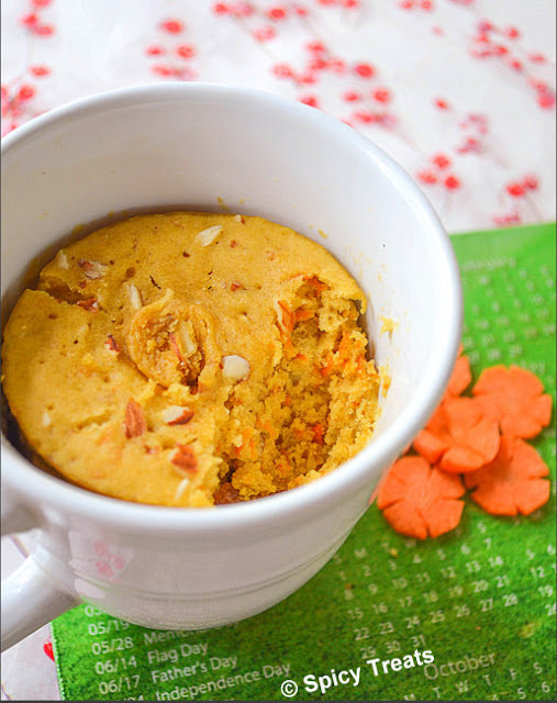 Spicy Treats Carrot Mug Cake / Microwave Carrot Cake Eggless!!