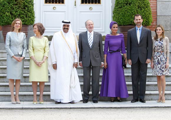 Royalty Online Emir of Qatar and wife Sheikha Mozah in Spain day one