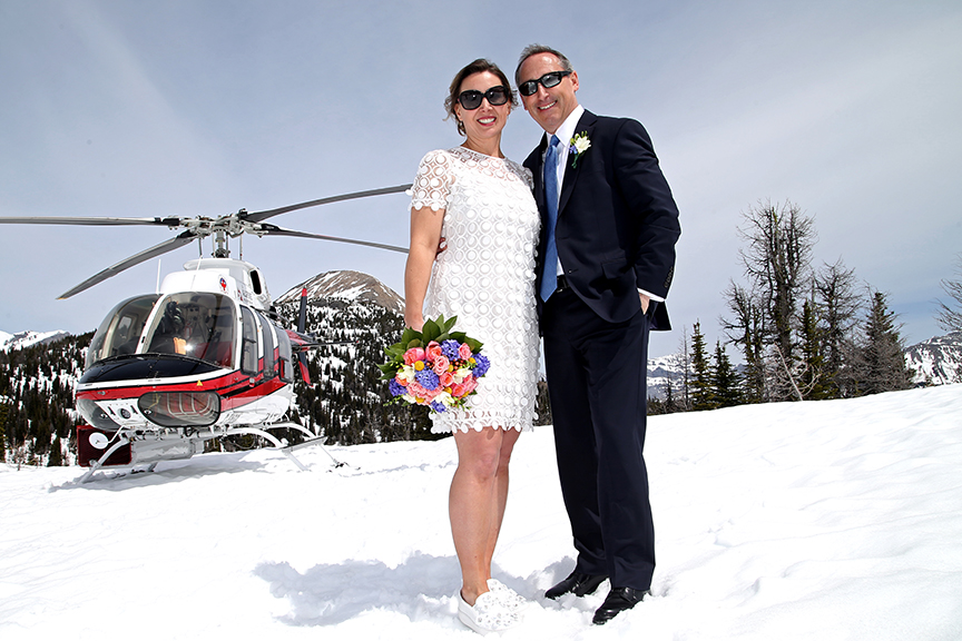 Spring Elopement Helicopter Wedding