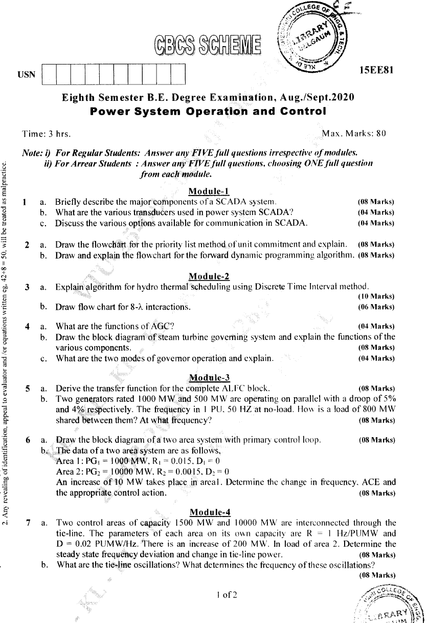 Visvesvaraya Technological University B.E. ELECTRICAL & ELECTRONICS