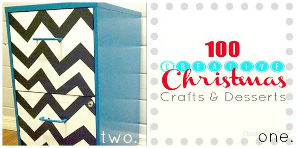 https://hellolifeonline.com chevron file cabinet, 100 christmas crafts and desserts