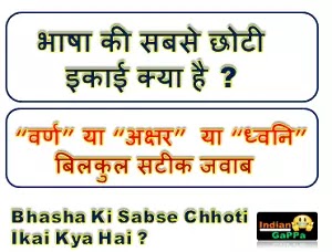 भाषा की सबसे छोटी इकाई क्या है- “वर्ण” या “अक्षर” या “ध्वनि” - बिलकुल सटीक जवाब