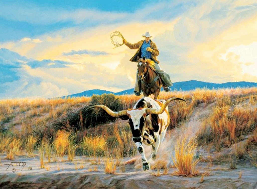 paisajes-al-oleo-con-caballos-y-vacas