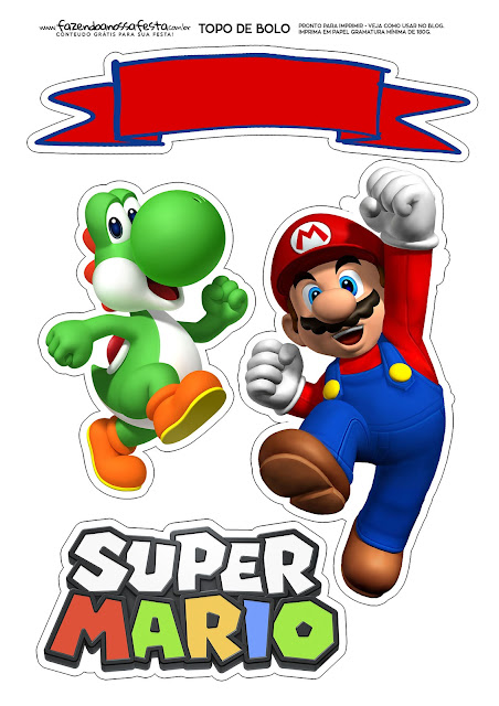 Cumpleaños de Super Mario Bros: Toppers para Tartas, Tortas, Pasteles, Bizcochos o Cakes para Imprimir Gratis. Cumpleaños de Super Mario Bros: Toppers para Tartas, Tortas, Pasteles, Bizcochos o Cakes para Imprimir Gratis.