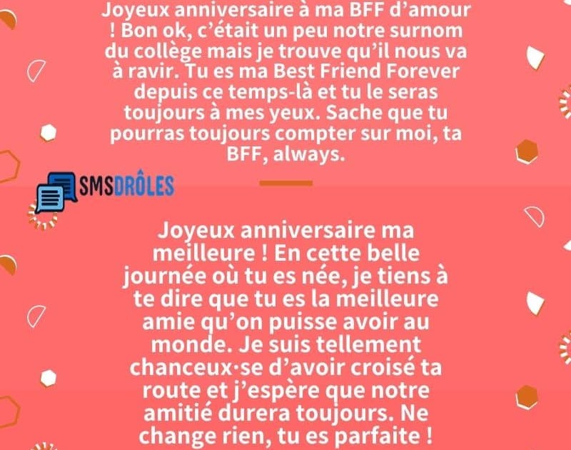 Textes D Anniversaire Pour Sa Meilleure Amie Sms D Amour Et Messages Droles