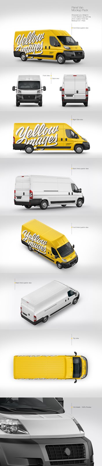 Download Free Panel Van Mockup Pack PSD Mockups.