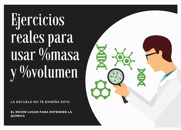 Ejercicios de porcentaje en masa y volumen difíciles RESUELTOS