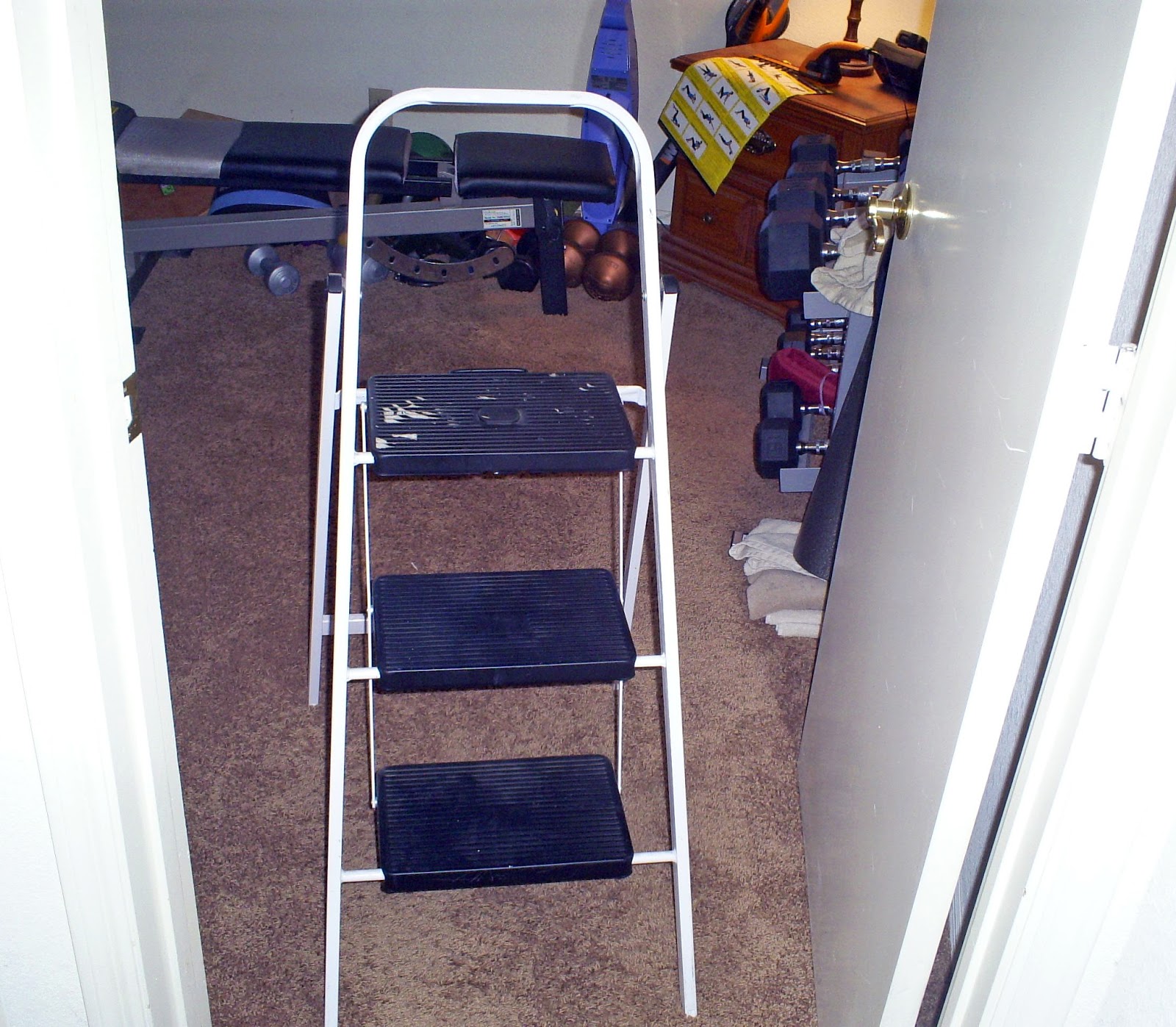 Fitness And Injury Recovery For Graceful Movement Doing Assisted Pull Ups At Home With A Small Step Ladder