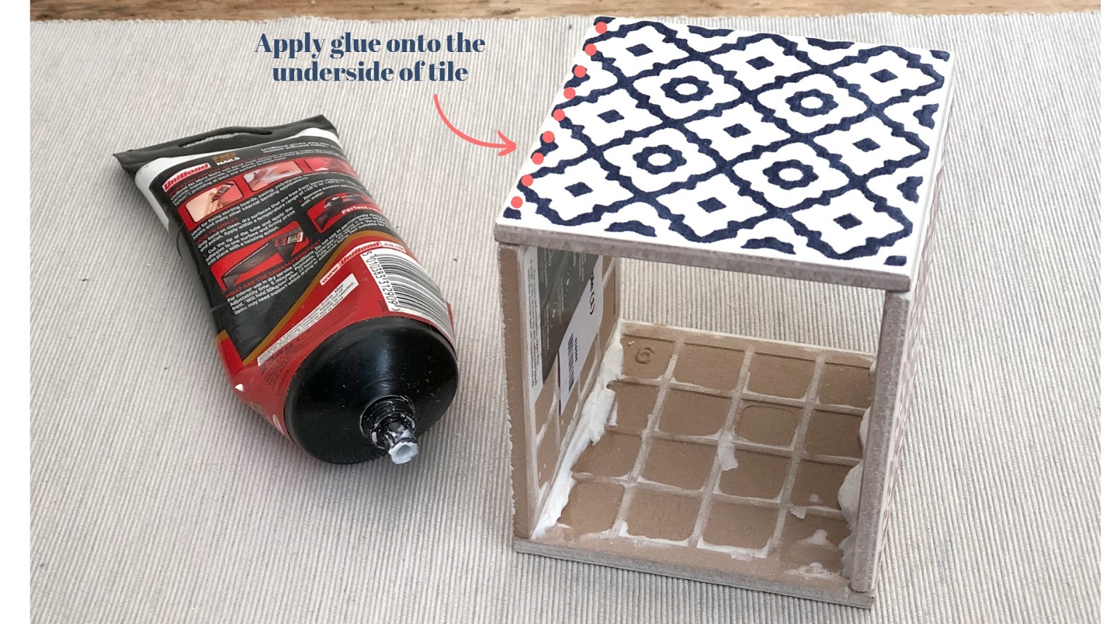 Weekend MiniMakes DIY plant pot from tile samples Dove Cottage