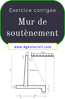 Exercice corrigée pour mur de soutènement