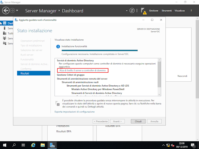 Windows Server 2019, Alza di livello il server a controller di dominio