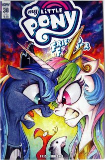 MLP Friends Forever #38 sub cover showing Luna, Celestia and their pets