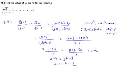 Finding the values of a and b by rationalizing the denominator
