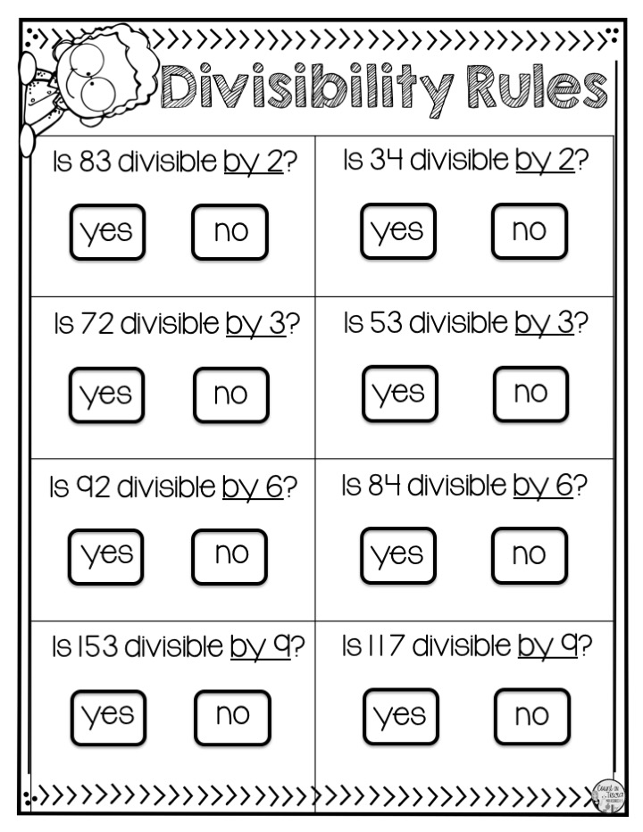 4 Divisibility Rules Every Student Should Master With FREEBIES Count On Tricia