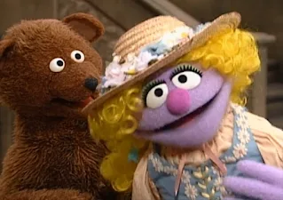 When Baby Bear says a b c, Goldielocks always says the continuation of the alphabet and baby bear cannot learn the continuation. Sesame Street Do the Alphabet