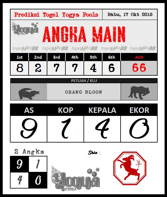 PREDIKSI YOGYA POOLS 17 OKTOBER 2018 Prediksi Togel Hari Ini OmahDjiToe