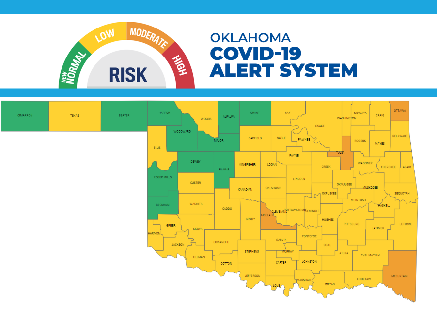 Oklahoma Color Coded Map Oklahoma State Department Of Health Launches Color-Coded Covid-19 Alert  System ~ Muskogeepolitico.com