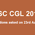 23rd August SSC CGL 2017 Questions with Answers