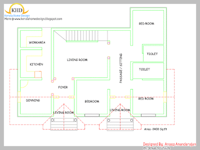 small budget house plan - 130 Square meter (1400 Sqft) - October 2011