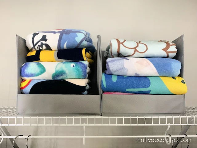 sweater stacking bins for towels