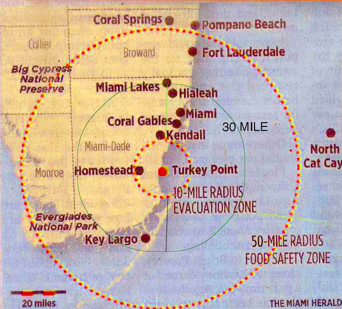 EYE ON MIAMI That 50 mile zone in Japan, here it is for Turkey Point. By Geniusofdespair