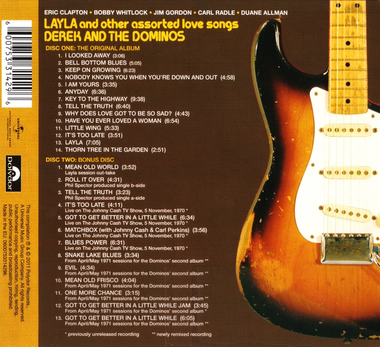 1970 Layla And Other Assorted Love Songs Derek & The Dominoes Rockronología