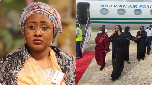 Aisha Buhari confirms she and daughter had near plane crash