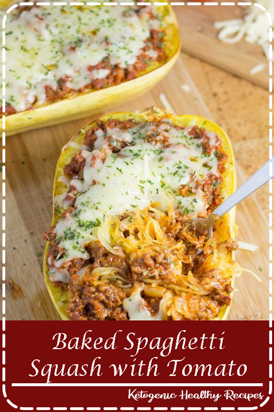 Baked Spaghetti Squash with Tomato Meat Sauce - DELICIOUS RECIPES