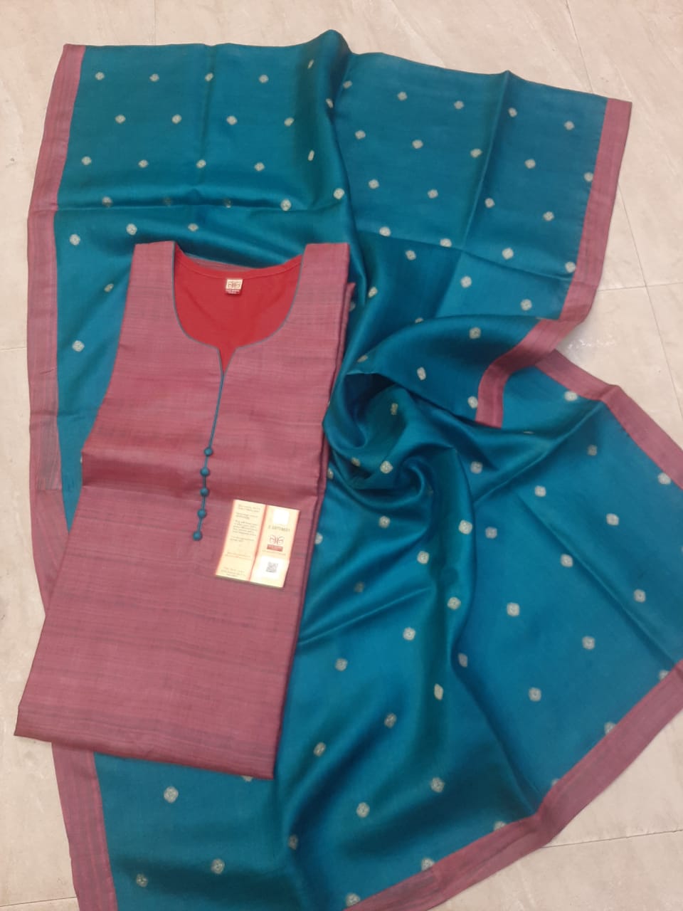 Pure tusser semi stitched suits