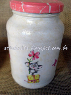decoupage em potes de vidro coisas de bebê