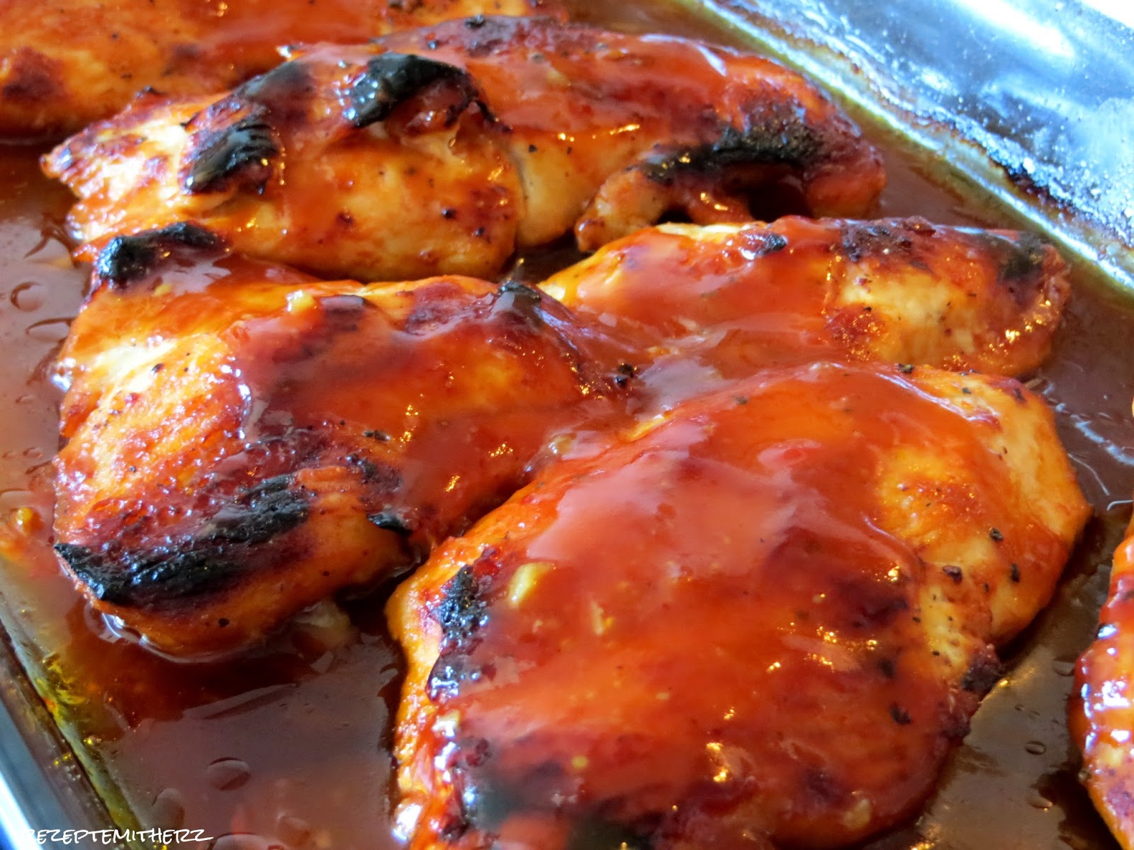 Rezepte mit Herz: Honey BBQ Chicken ♡ Gebackenes Honig Hähnchenbrustfilet