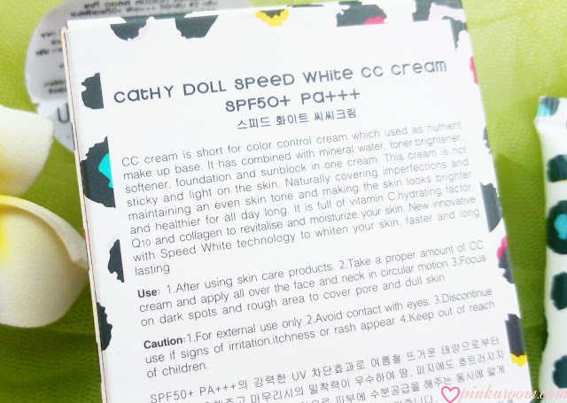 Cathy Doll Speed White CC Cream in Green Review Pinkuroom