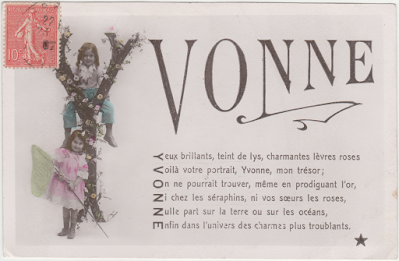 Carte postale ancienne prénom Yvonne