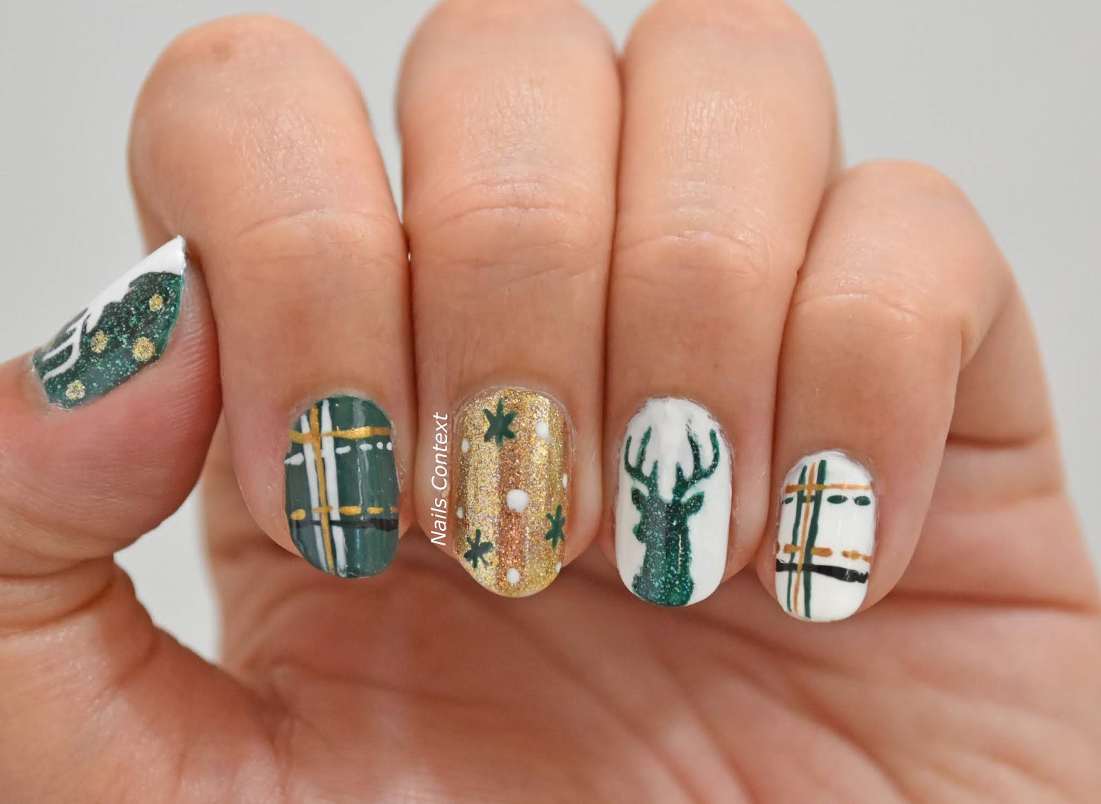 Christmas SNS Nails with Reindeer - wide 4