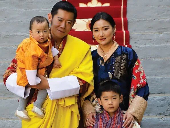 King Jigme Khesar Namgyal Wangchuck, Queen Jetsun Pema, Prince Jigme Namgyel Wangchuck and Prince Jigme Ugyen Wangchuck