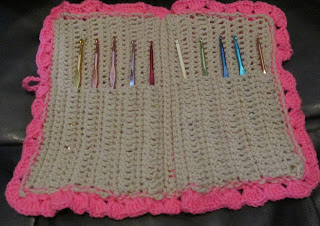 Inside look of Crochet hook case