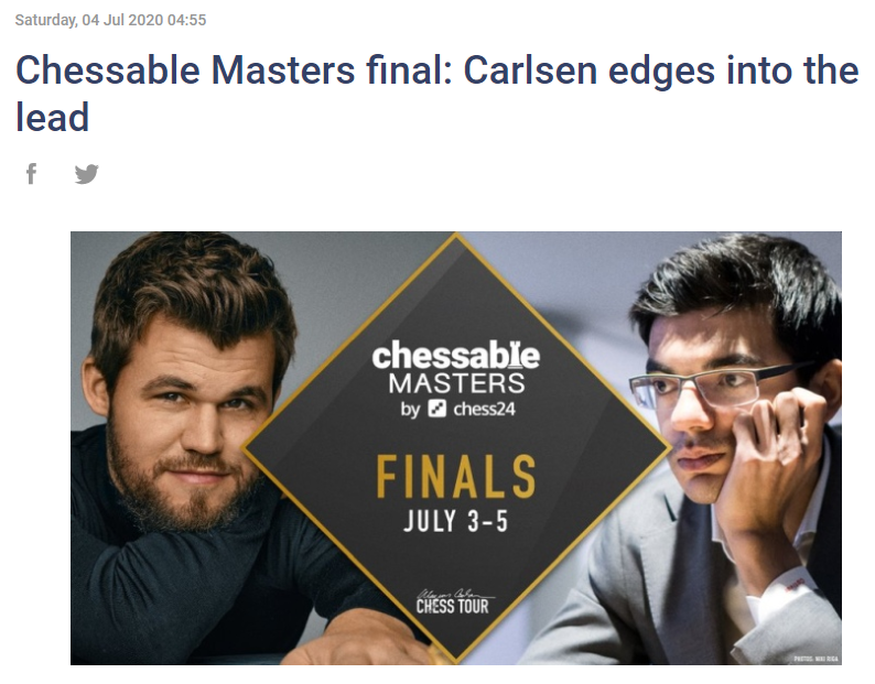 Chessable Masters: Anish Giri takes the lead