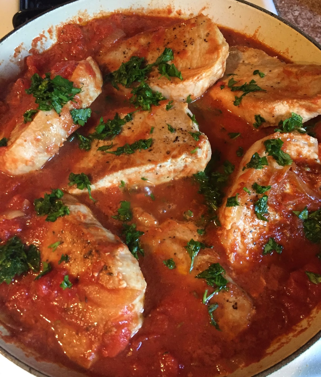 Jersey Girl in the Kitchen Pork Chops Alla Pizzaiola