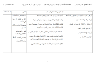 تحضير لغة عربية الكتاب الاول للصف الاول ثانوي الفصل الاول 2019-2020 مؤنث