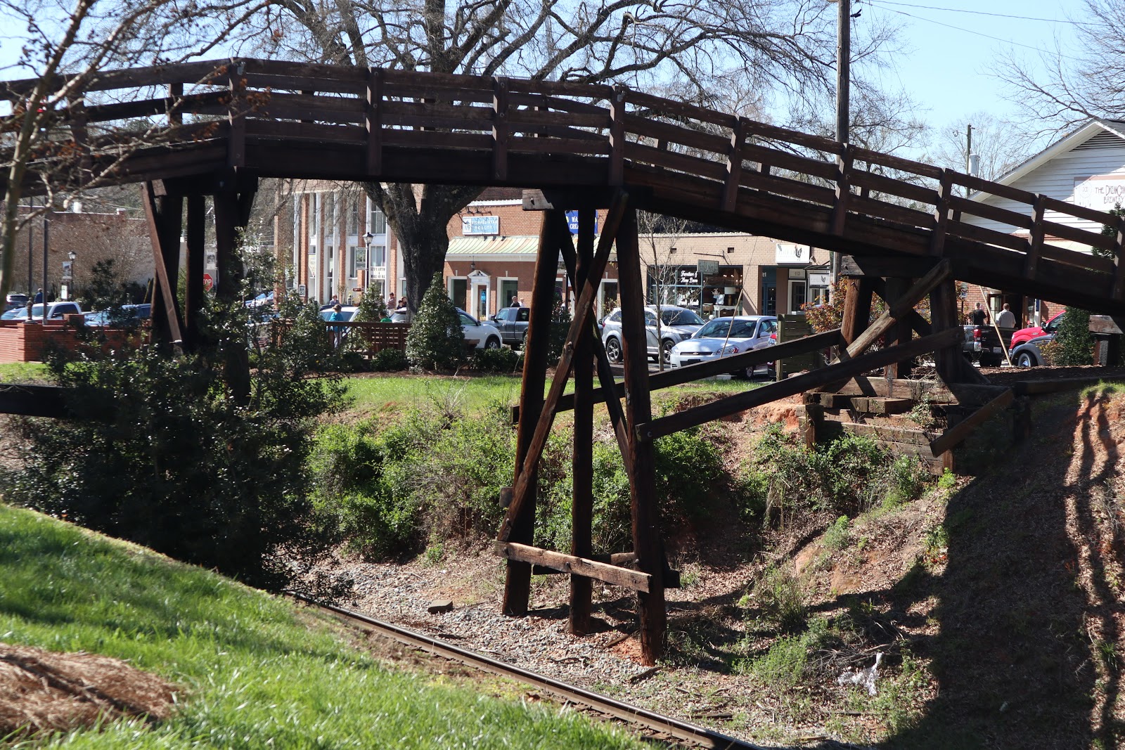 The Model Railroader's Notebook Wooden Pedestrian Bridge over Railroad