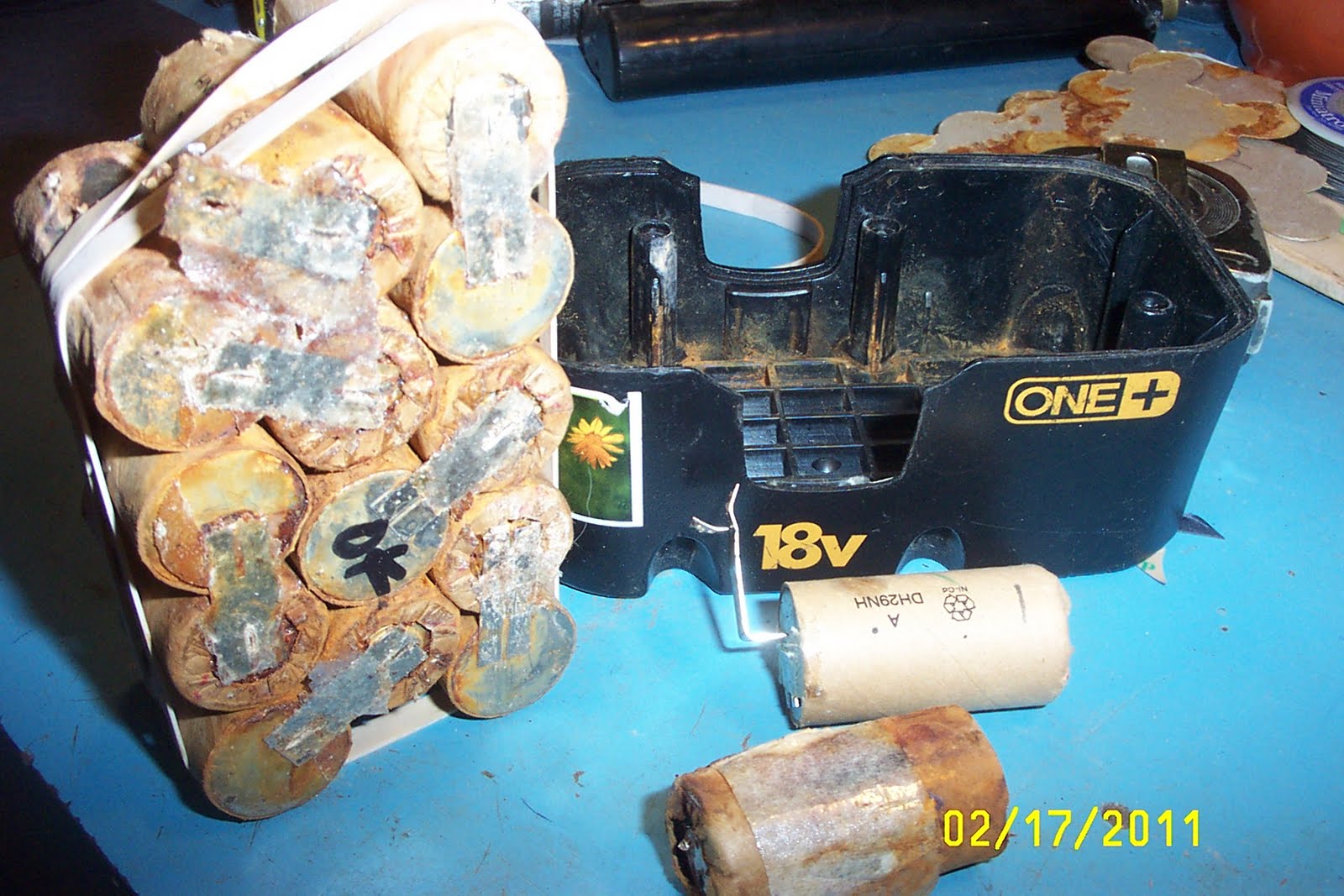 Power Tool Battery Rebuild Batteries before and after rebuilding