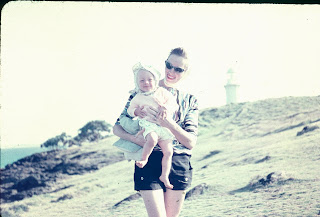 Fingal Lighthouse, early 1960s, Mum & I Fingal Lighthouse, early 1960s, Mum & I