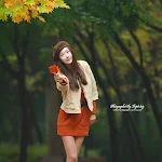 Park Hyun Sun – Autumn Orange Dress Foto 6