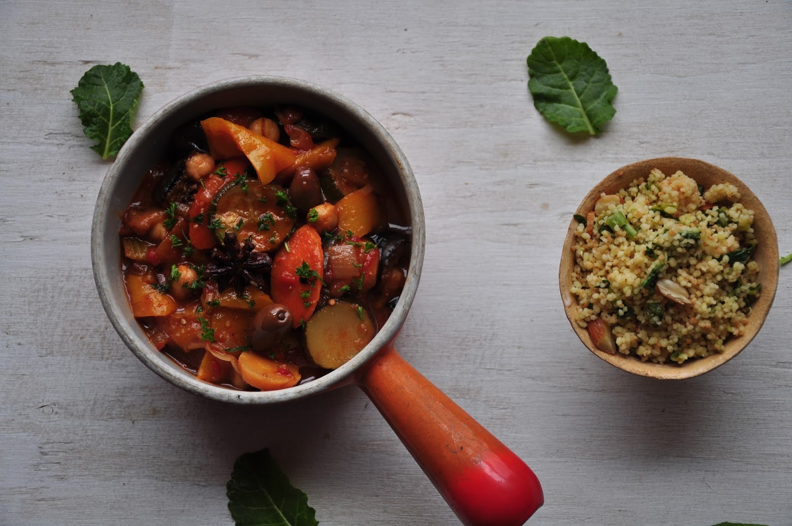 Grilled vegetable Tajine with herby almond couscous // Tajine aux