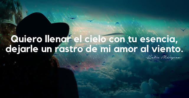 Quiero llenar el cielo con tu esencia,dejarle un rastro de mi amor al viento