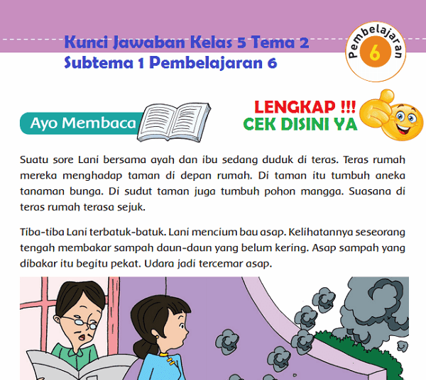 Lengkap Kunci Jawaban Kelas 5 Tema 2 Subtema 1 Pembelajaran 6 Kunci Jawaban Tematik Lengkap Terbaru Simplenews