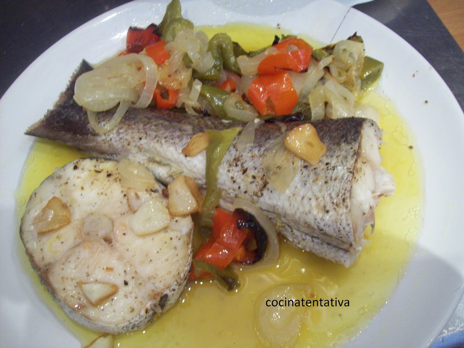 Mis recetas escondidas: ¡¡¡MERLUZA DE PINCHO AL HORNO CON PIMIENTOS Y ...